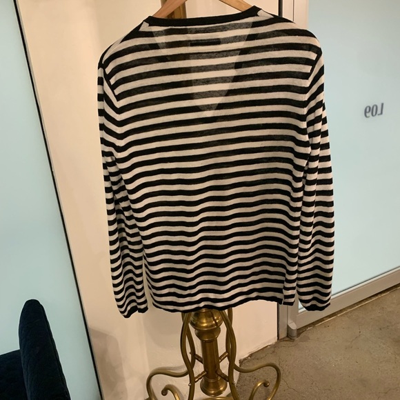 Black and white striped Club Monaco shirt - Picture 4 of 5